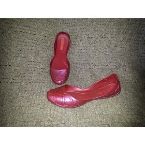 MELISSA + CAMPANA-Red Jelly D'Orsay Type Flats-Size 6 US/37-Excellent